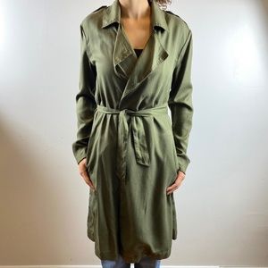 AMERICAN VINTAGE NWOT ARMY GREEN LIGHTWEIGHT TRENCH SZ M